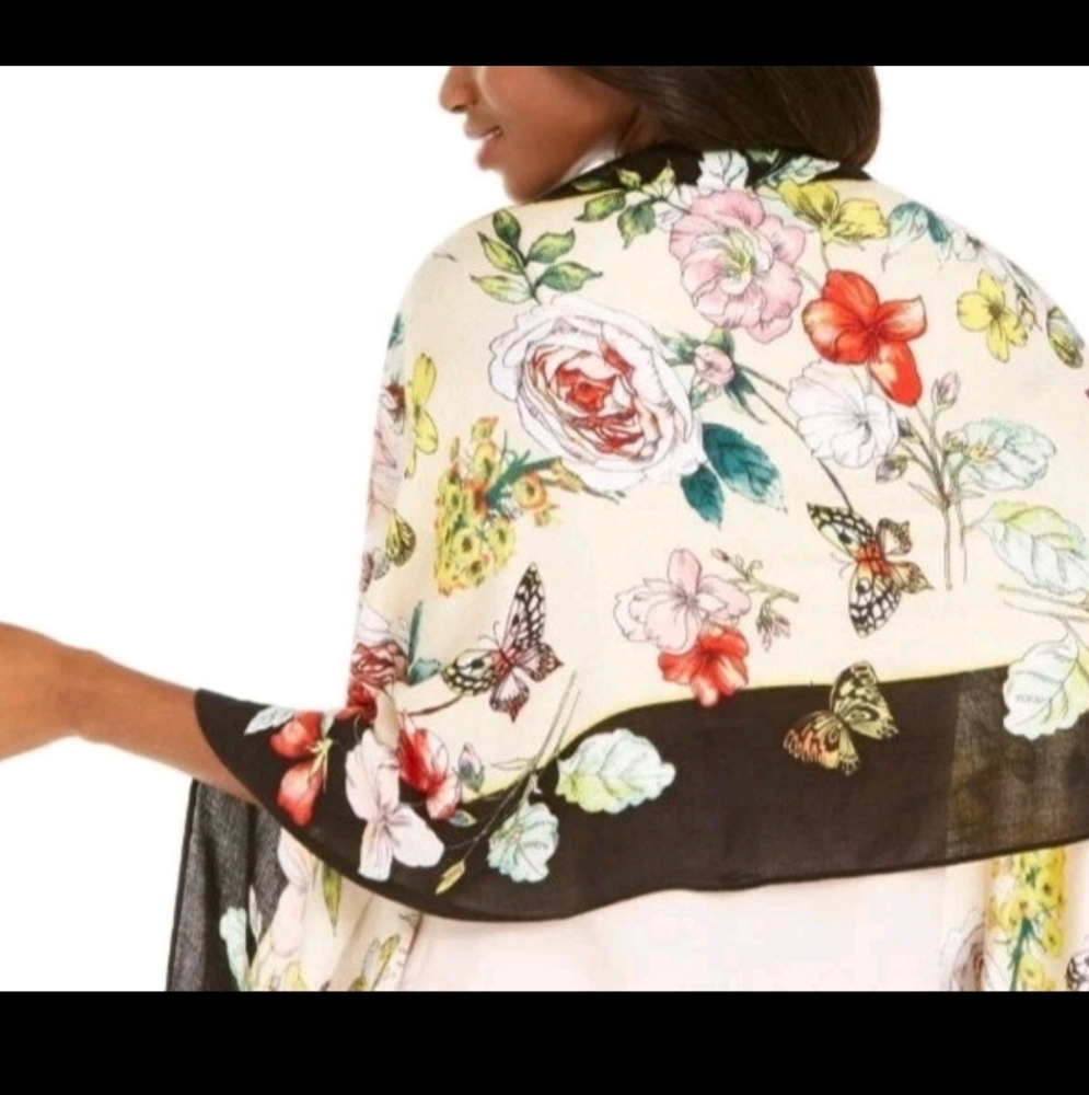 International Concepts‎ INC Womens Floral Butterfly Botanical Scarf Wrap